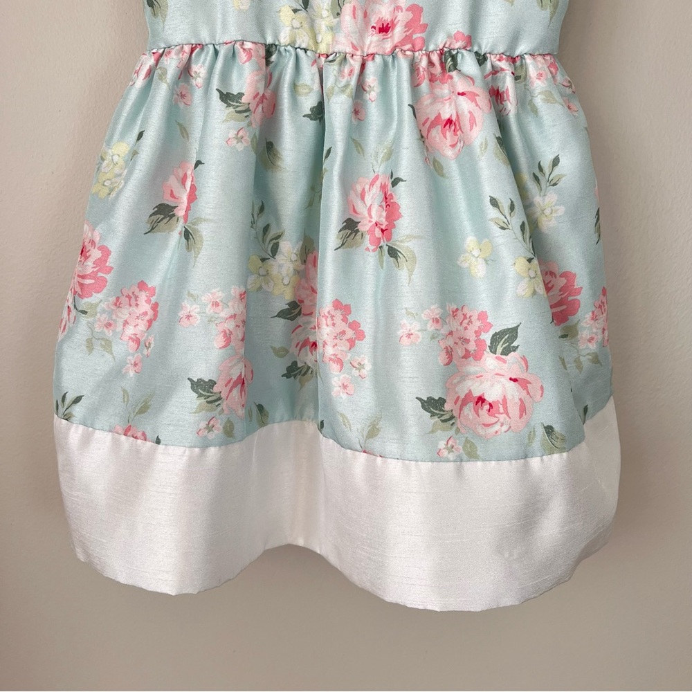 Gymboree Girls 3T Adorable Mint A-Line Dress Pink Floral Southern Belle Easter - Picture 5 of 13